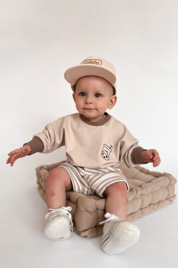 BLUZA-BODY DZIECIĘCA Z NADRUKIEM BEŻOWA