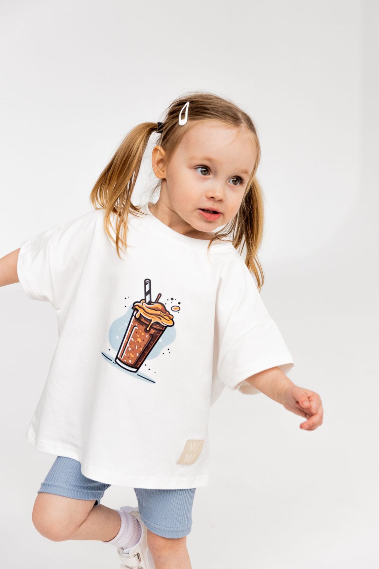 Koszulka dziecięca krótki rękaw SHAKE white NUNU