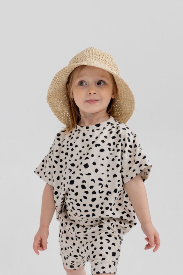 KOSZULKA DZIECIĘCA PRINT KROPKI BEŻ