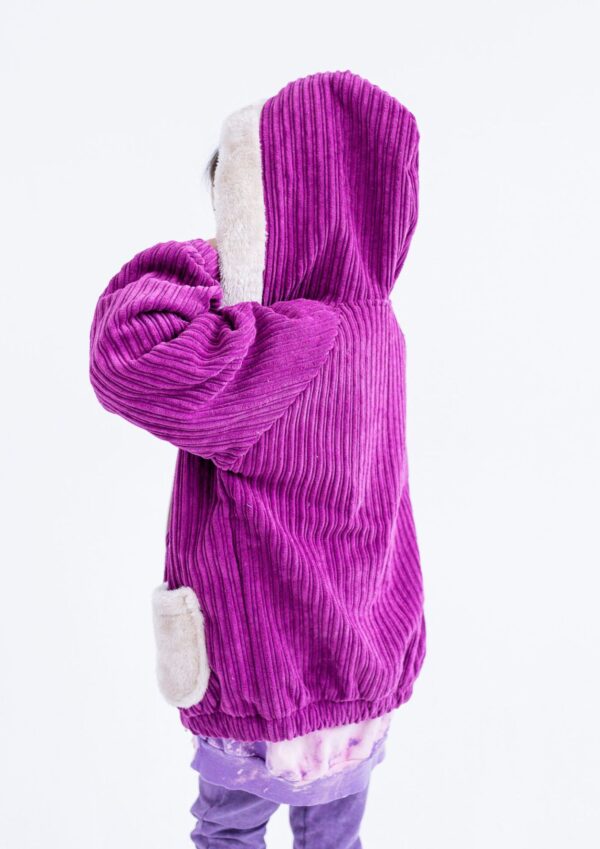 Kurtka dziecięca SZTRUKS z kapturem purple