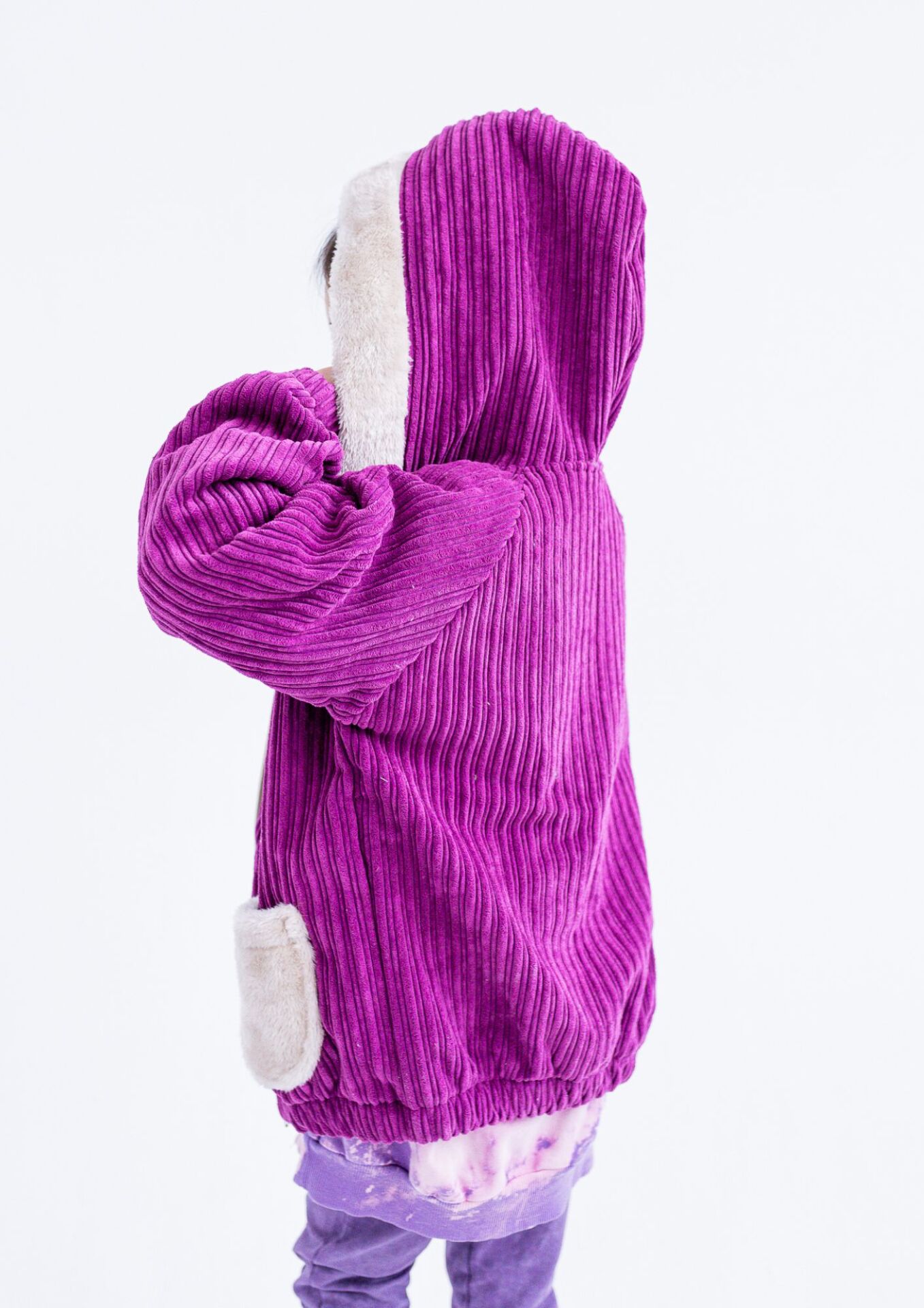 Kurtka dziecięca SZTRUKS z kapturem purple NUNU