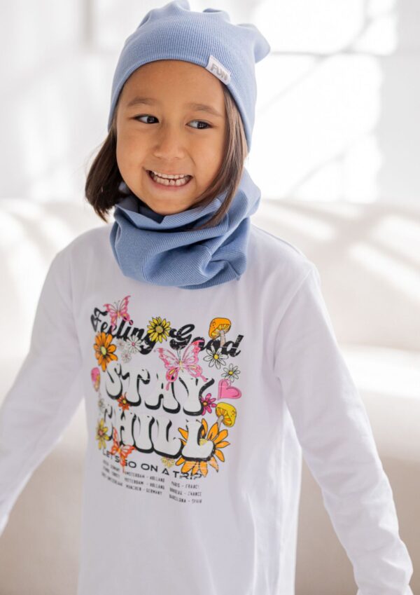 Koszulka dziecięca długi rękaw stay chill white FUN KIDS