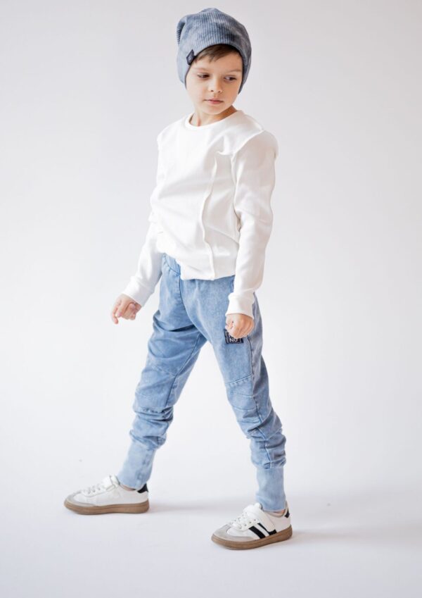 Koszulka dziecięca długi rękaw PRĄŻEK white