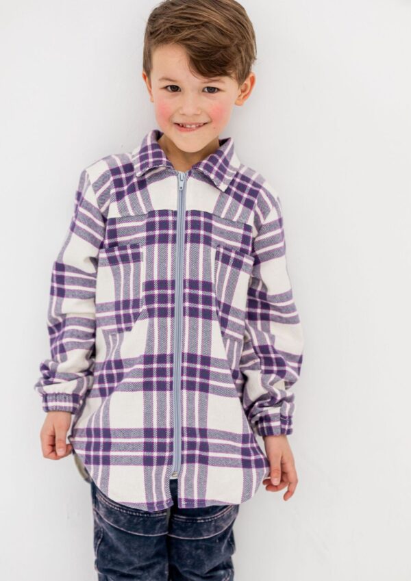Koszula dziecięca KRATA fiolet