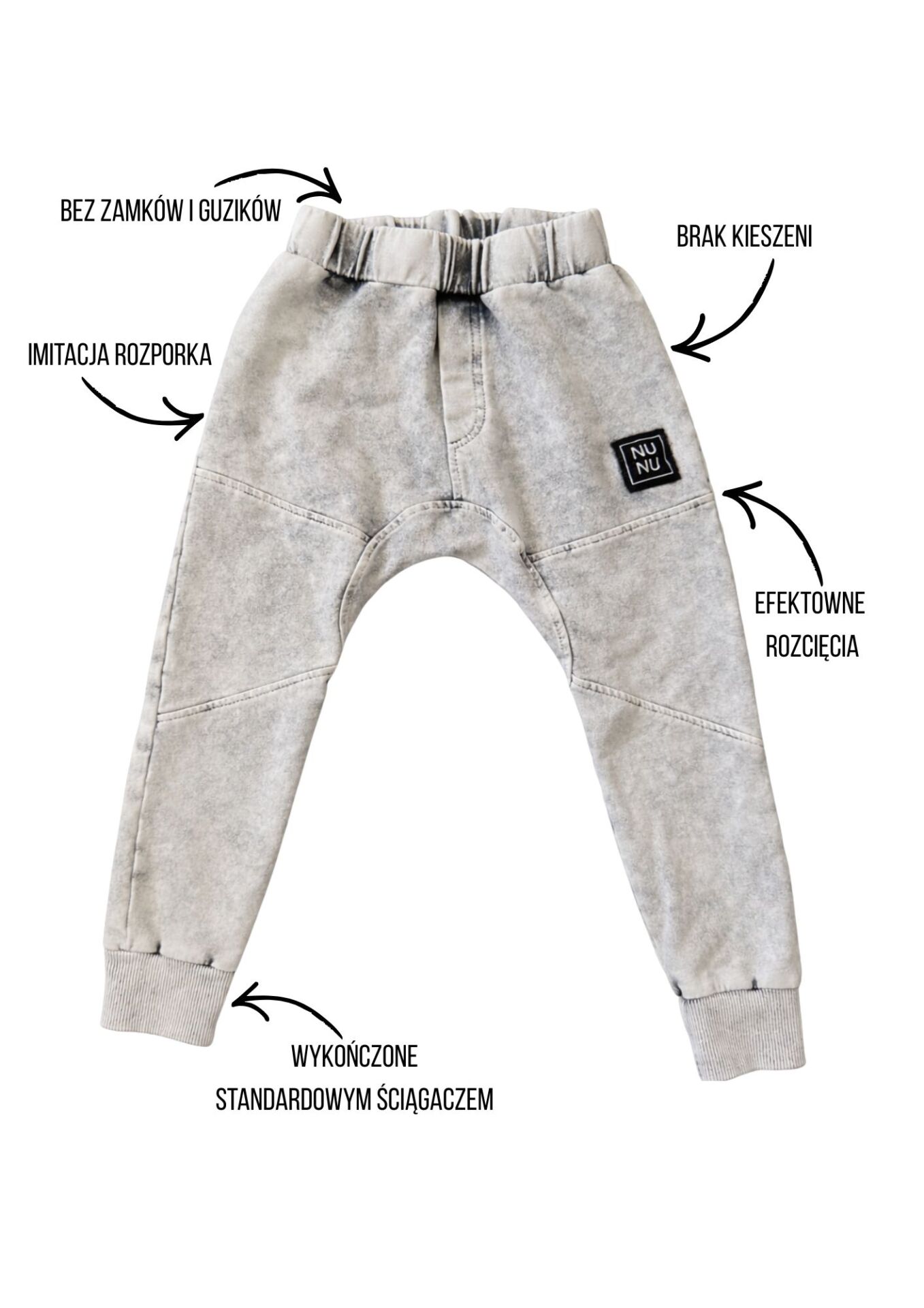 Spodnie dziecięce CLASSIC light black NUNU