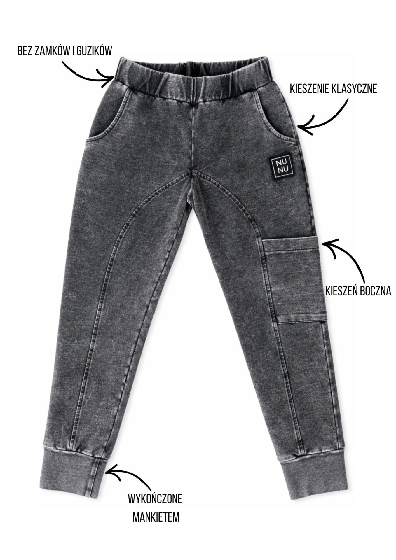 Spodnie dziecięce BOJÓWKI jeans black NUNU