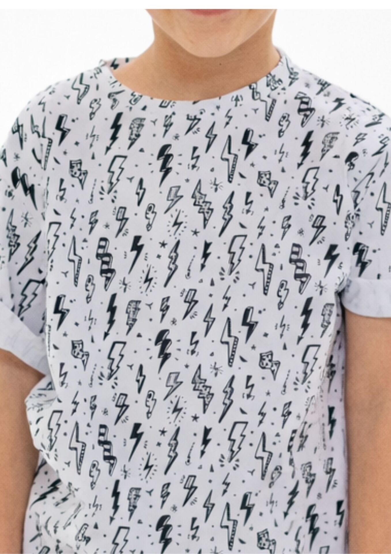 Koszulka dziecięca krótki rękaw STORM BLACK white FUN KIDS - obrazek 4
