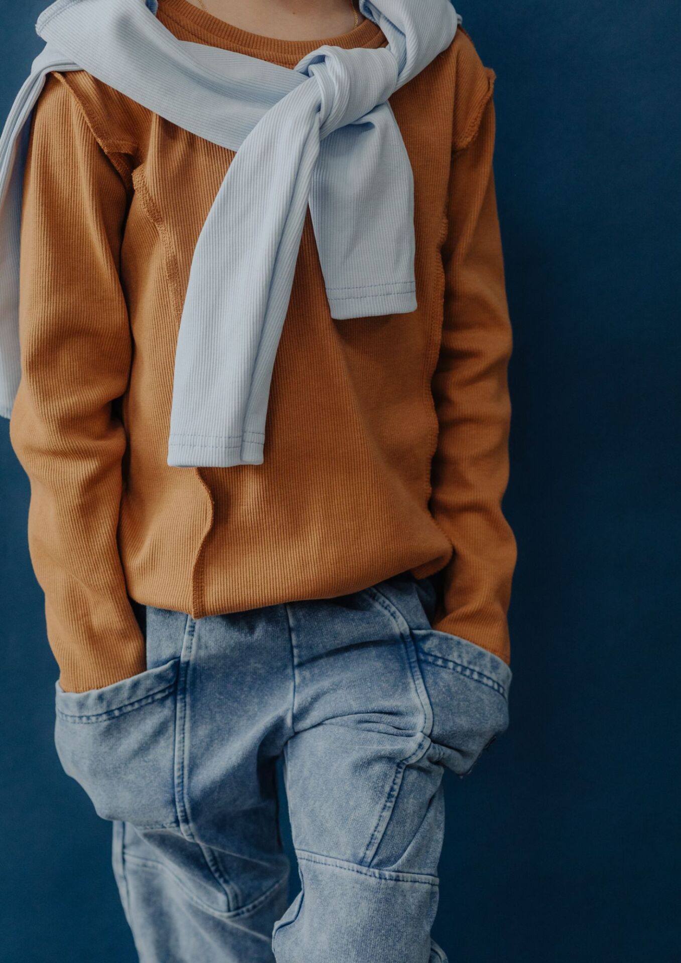 Koszulka dziecięca długi rękaw PRĄŻEK beige - obrazek 5