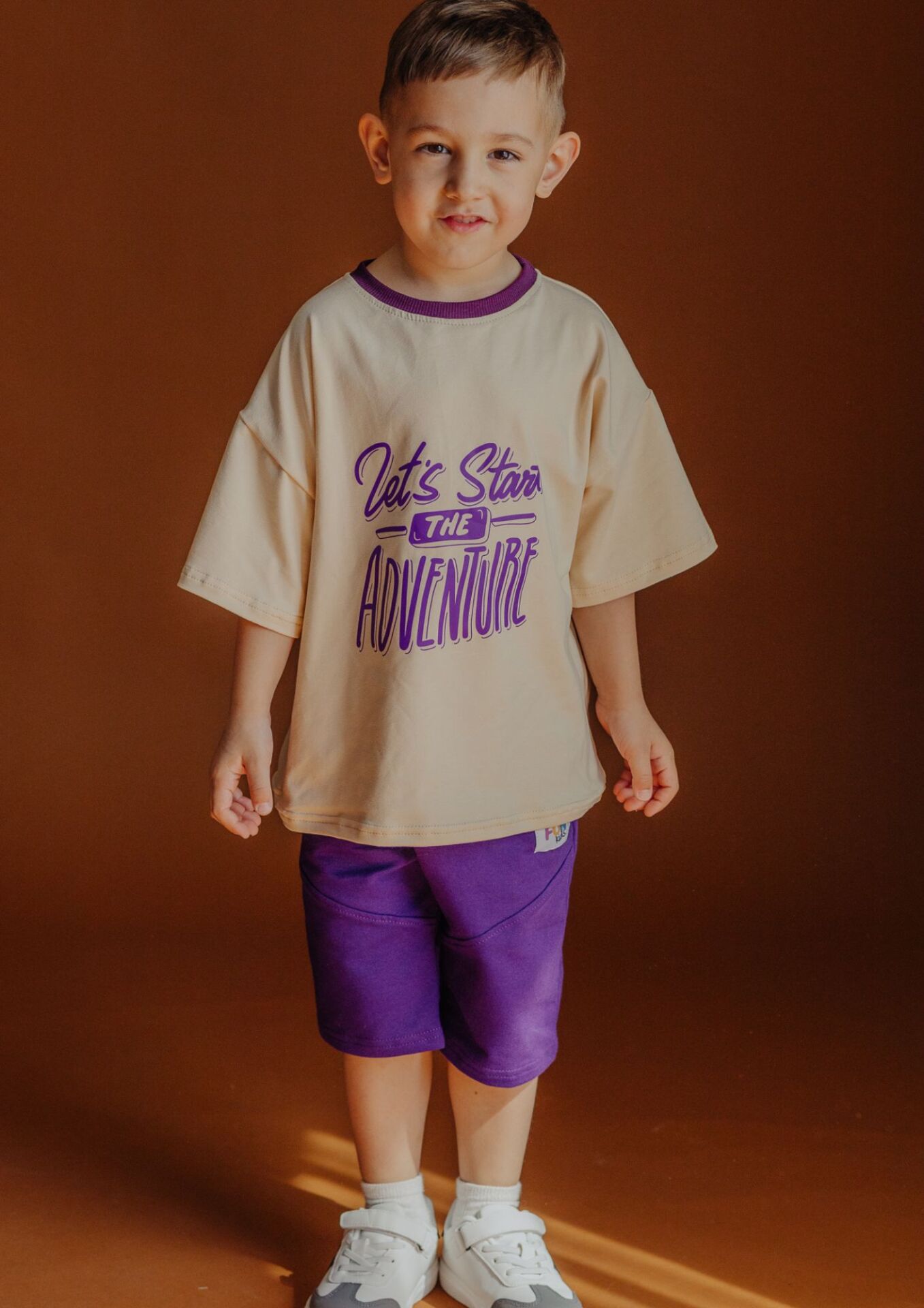 Szorty dziecięce BASIC purple FUN KIDS - obrazek 3