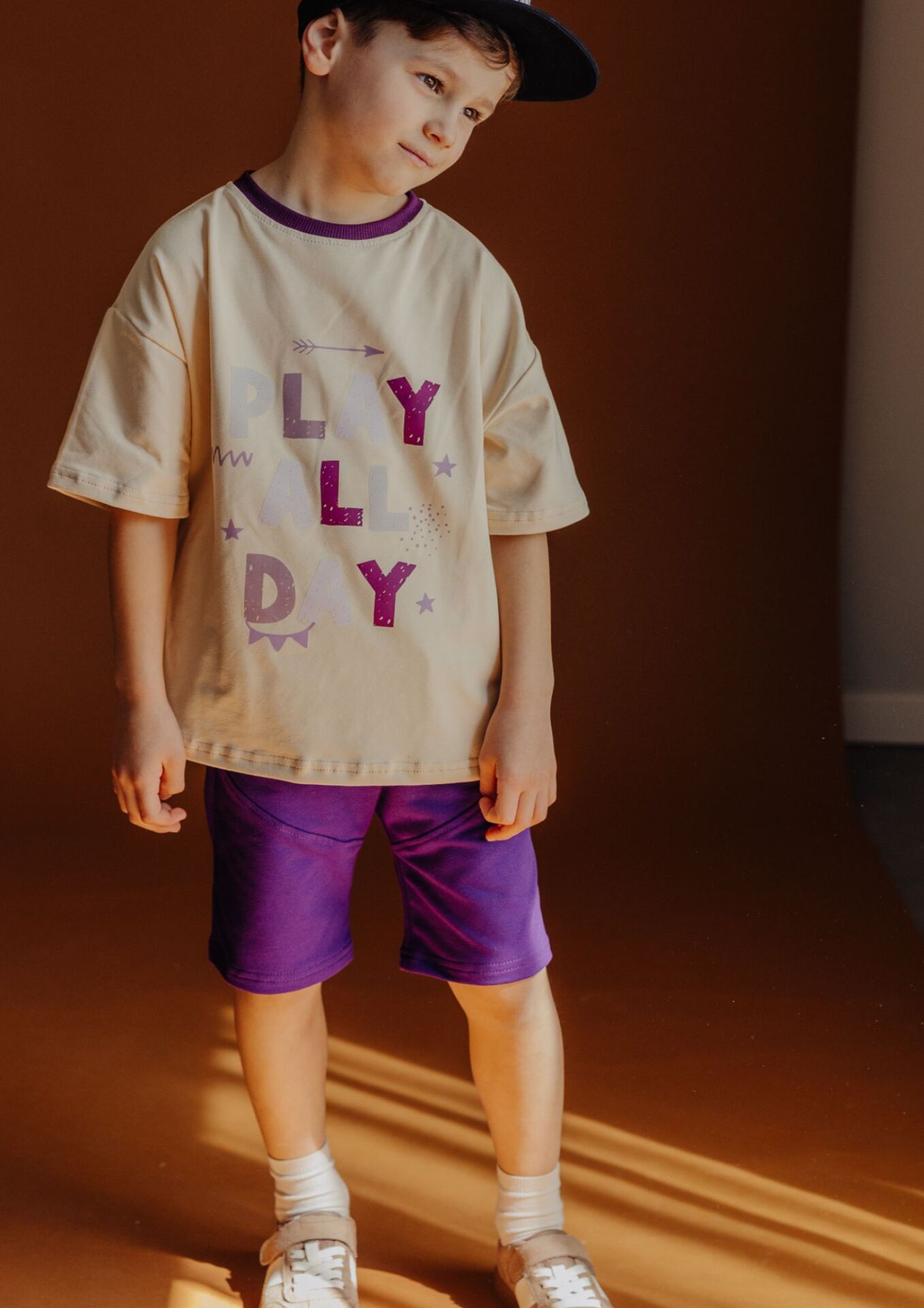 Szorty dziecięce BASIC purple FUN KIDS - obrazek 4