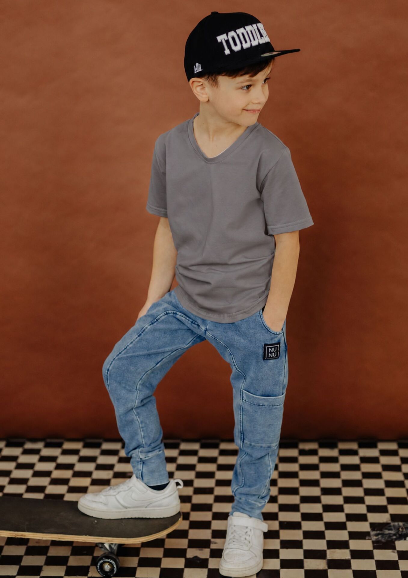 Koszulka dziecięca krótki rękaw SLIM grey